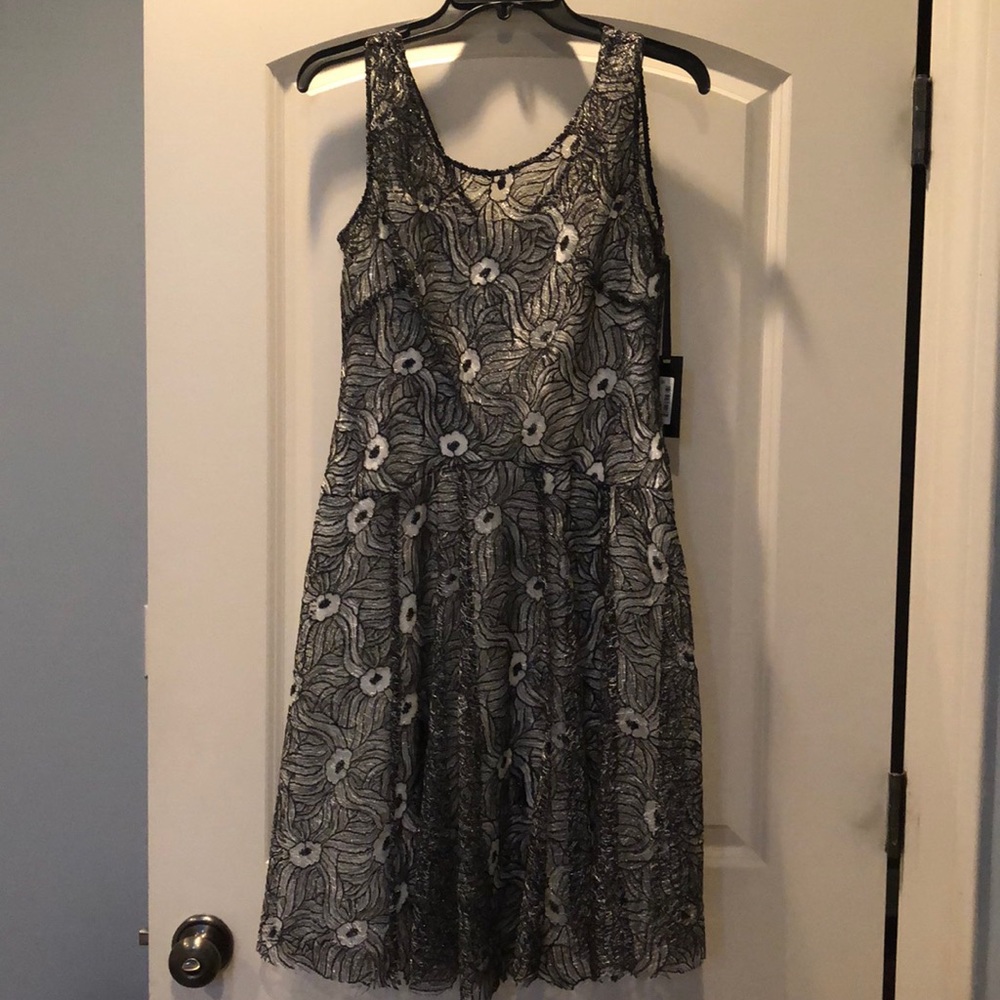 Vera Wang black/silver cocktail dress